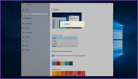 How do I change the default taskbar color in Windows 10?